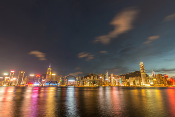 Obraz premium View of Hong Kong during sunset hours