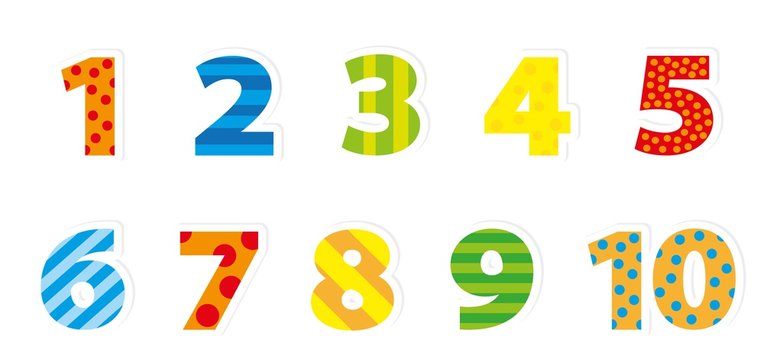 Naklejka Set of nice colorful numbers 