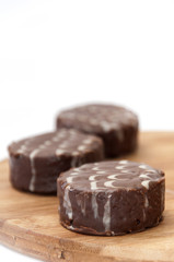 Chocolate muffin in shallow depth of field