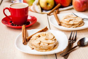 homemade apple pie and coffee