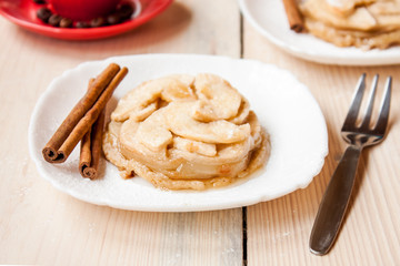homemade apple pie and coffee