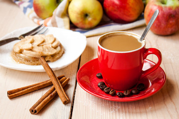 homemade apple pie and coffee