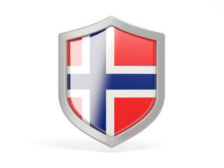 Obraz premium Shield icon with flag of norway