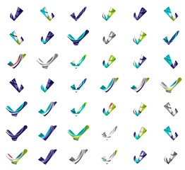 Set of abstract OK and tick icons, business logotype concepts