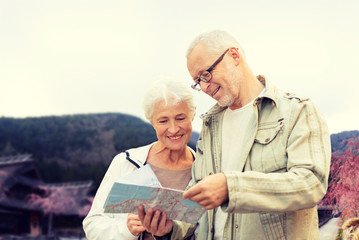 senior couple on city street