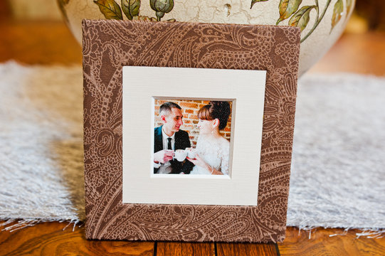 textile wedding photo book and cd box