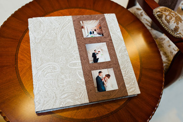 textile wedding photo book and album