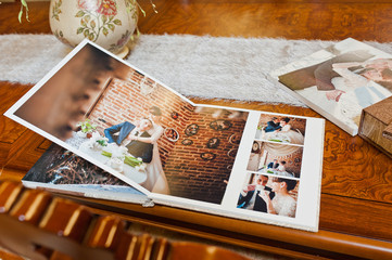 Naklejka na ściany i meble textile wedding photo book and album