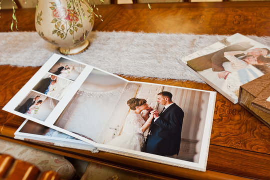 textile wedding photo book and album