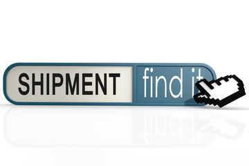 Shipment word on the blue find it banner