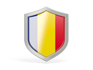 Fototapeta premium Shield icon with flag of romania
