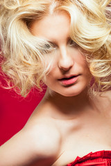 Glamour portrait of blond woman