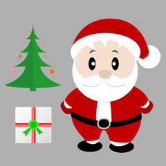 Santa claus . Vector illustration for retro christmas card.