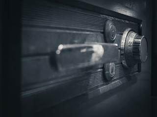 Safe lock code on safety box bank perspective