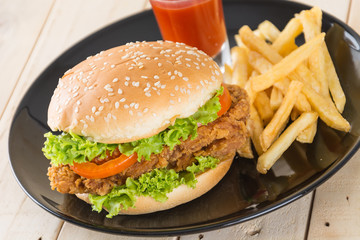 crispy chicken burger