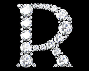 diamond letters with gemstones