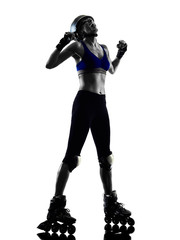 woman in roller skates  silhouette