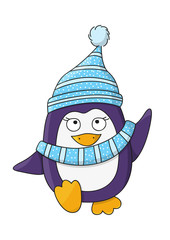 Cute penguin isolated on white 4