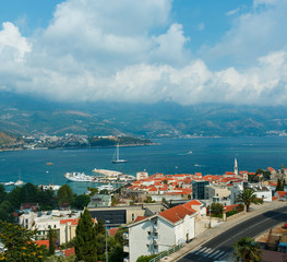 Naklejka na ściany i meble Top view of the seacoast of Budva, Montenegro.