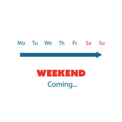 Weekend Coming Soon - Vector Illustration