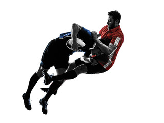Fototapeta na wymiar rugby men players silhouette