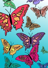 Obraz na płótnie Canvas Butterflies pattern