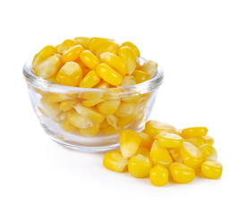 Ripe corn isolated on white background