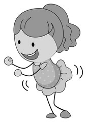 Little girl in skirt dancing