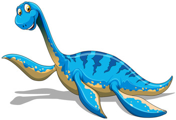 Blue dinosaur with long neck © GraphicsRF