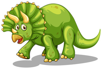 Green dinosaur with horns