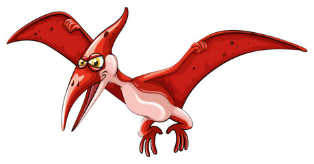 Red dinosaur flying on white © GraphicsRF