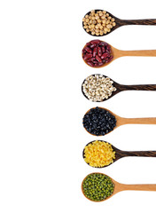 Beans on white background