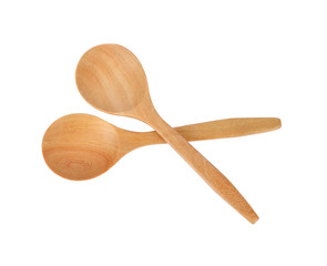 Wooden spoon on isolated background