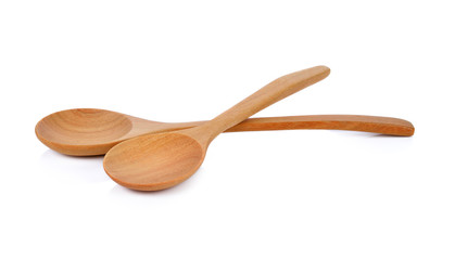 Wooden spoon on isolated background