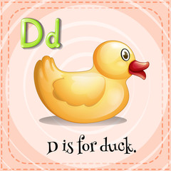 Flashcard of D is for duck