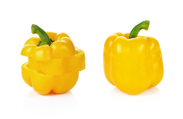 sweet yellow pepper isolated on white background