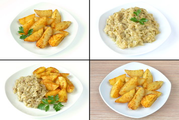 kapusta duszona i pieczone ziemniaki