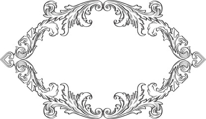 Orient acanthus vintage frame