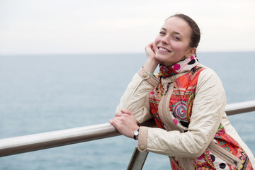 portrait a woman on pier