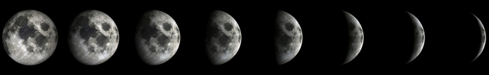 Moon Phases.Elements of this image furnished by NASA