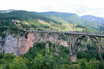 Djurdjevic bridge, Montenegro. Canyon. Tara bridge