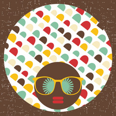 Black head woman with strange hair.