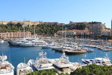Fototapeta na wymiar MONTE-CARLO, MONACO - JULY 17, 2012: View shot in the Principality of Monaco during a trip to the Cote d Azur