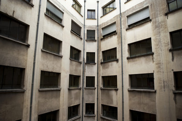 Courtyard of an old concrete building
