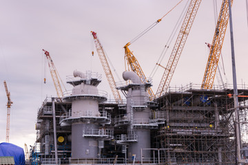 Fototapeta na wymiar Industry crane and building construction