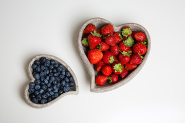 strawberries and bluberries