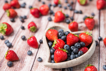 strawberries and bluberries