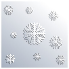  Background of snowflakes, vector illustration.