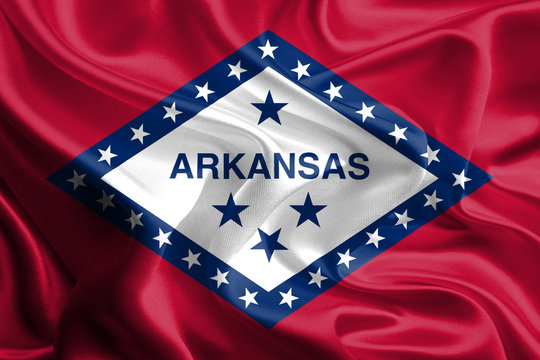 Flags of the U.S. states: Waving Fabric Flag of Arkansas