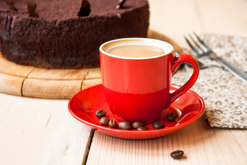 coffee and chocolate cake
